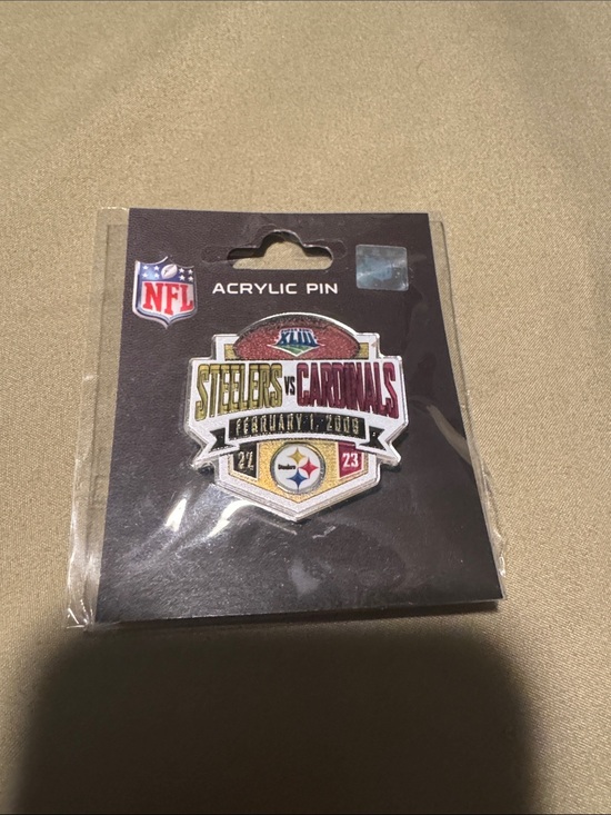 NFL Other - NFL Steelers vs Cardinals Logo Acrylic Pin - Black, Red, Gold, White
